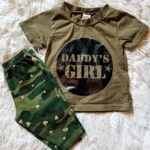 Camo baby girl 3-6 month outfit